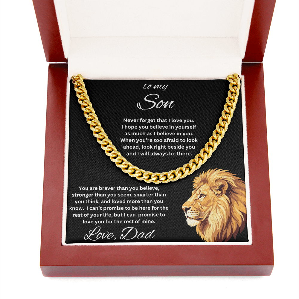 To My Son From Dad Inspirational Cuban Link Chain