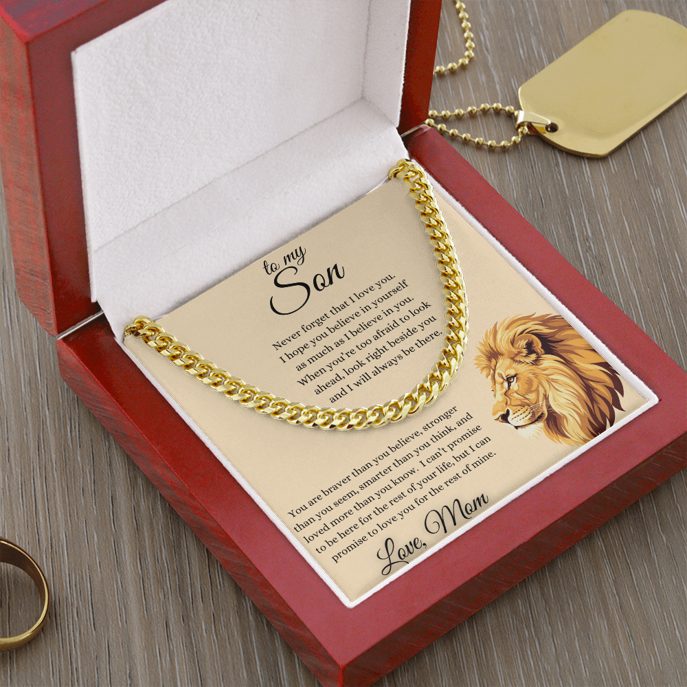 To My Son From Mom Inspirational Cuban Link Chain