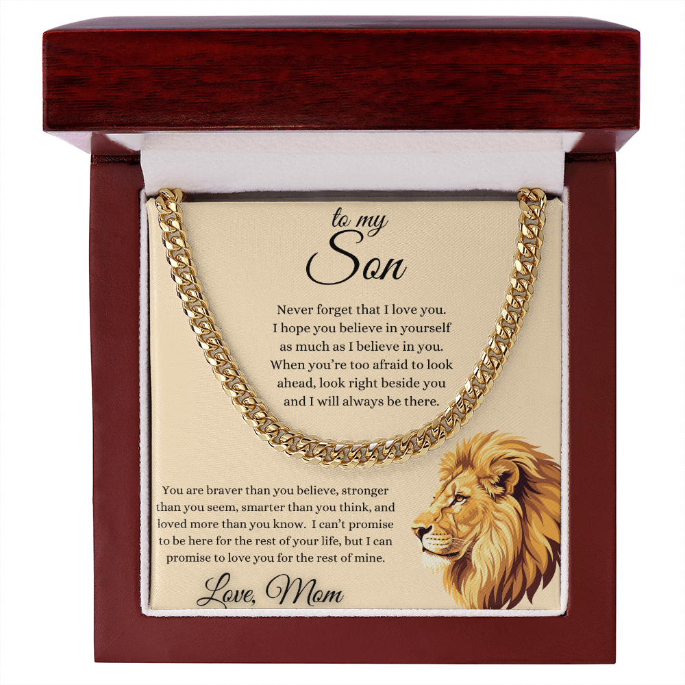 To My Son From Mom Inspirational Cuban Link Chain