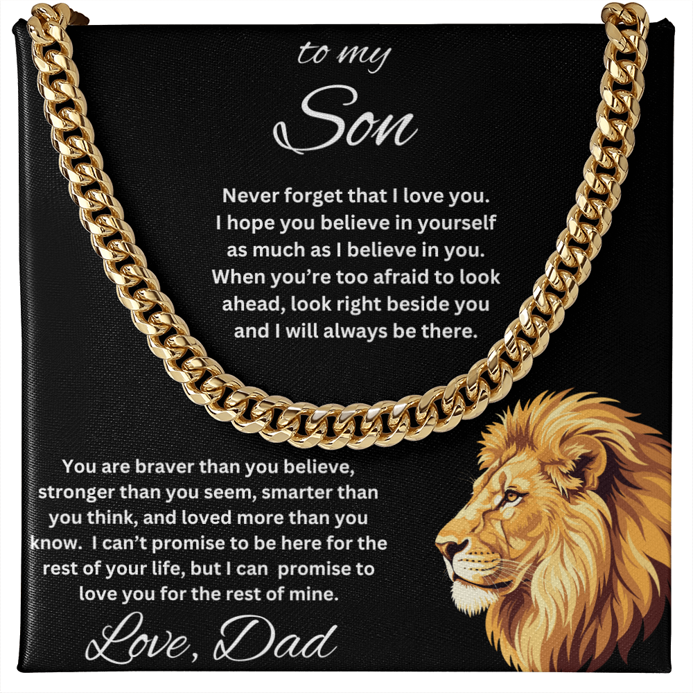To My Son From Dad Inspirational Cuban Link Chain