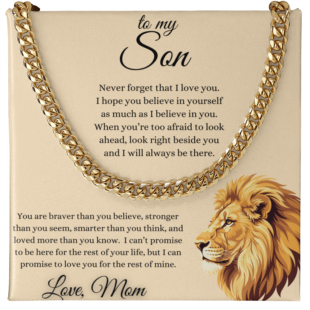 To My Son From Mom Inspirational Cuban Link Chain