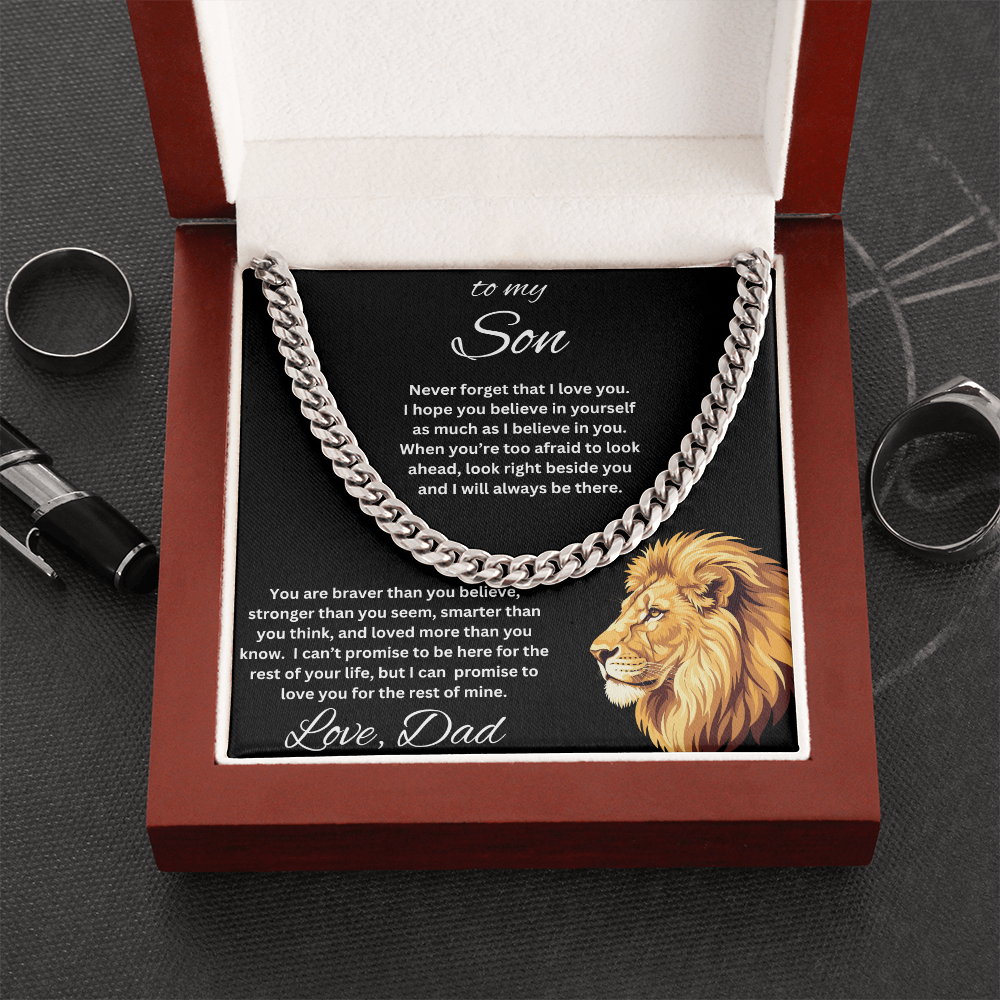 To My Son From Dad Inspirational Cuban Link Chain