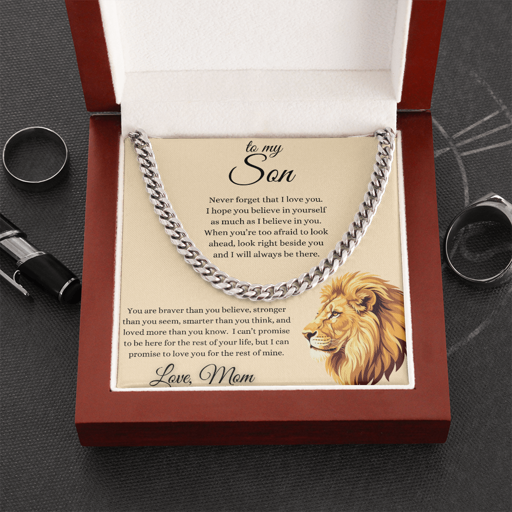 To My Son From Mom Inspirational Cuban Link Chain