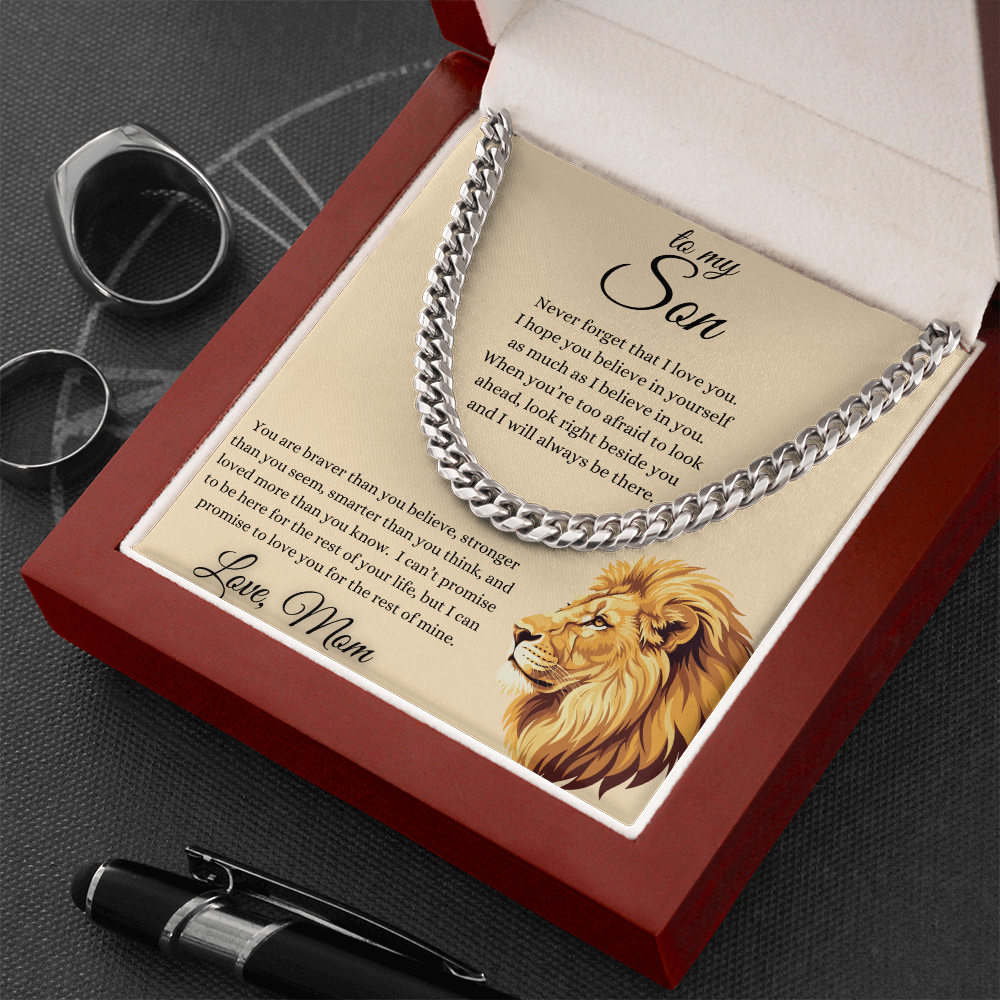 To My Son From Mom Inspirational Cuban Link Chain