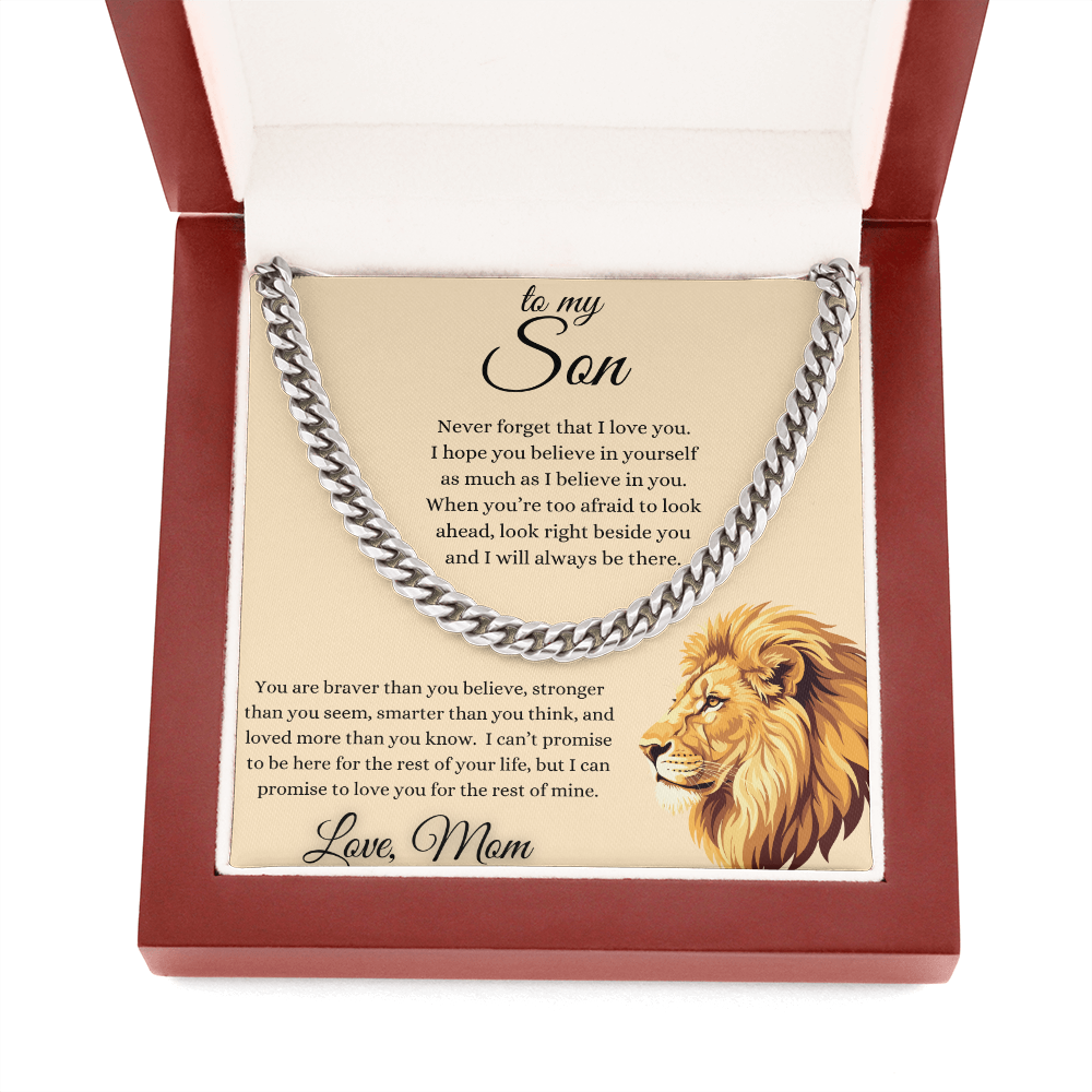 To My Son From Mom Inspirational Cuban Link Chain