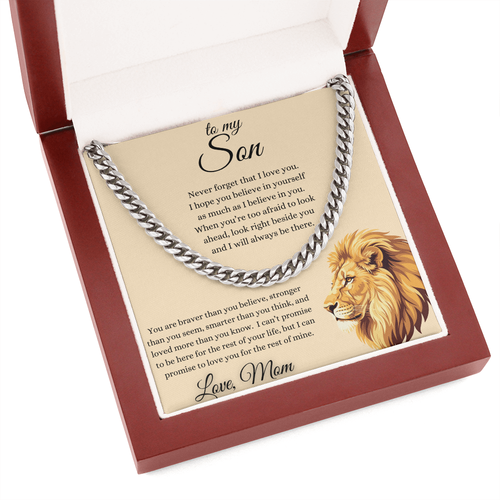To My Son From Mom Inspirational Cuban Link Chain