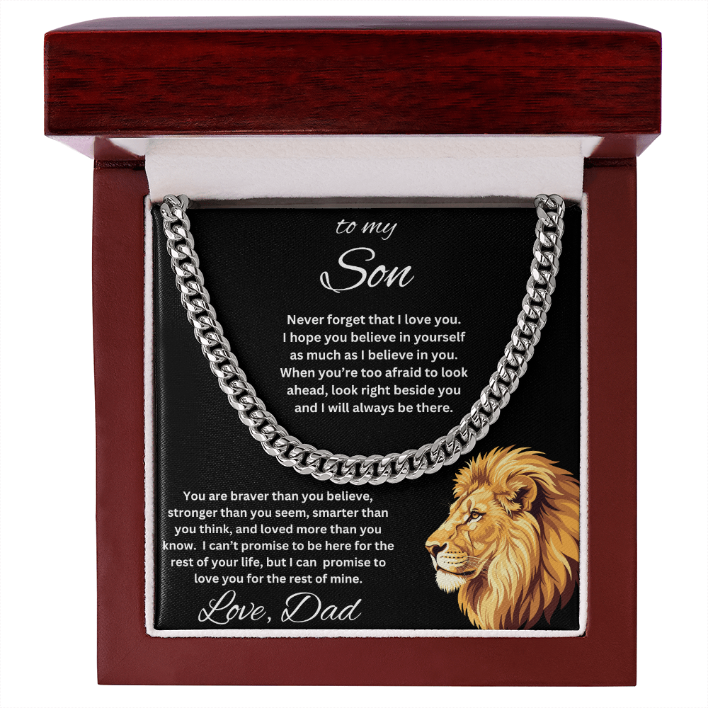 To My Son From Dad Inspirational Cuban Link Chain