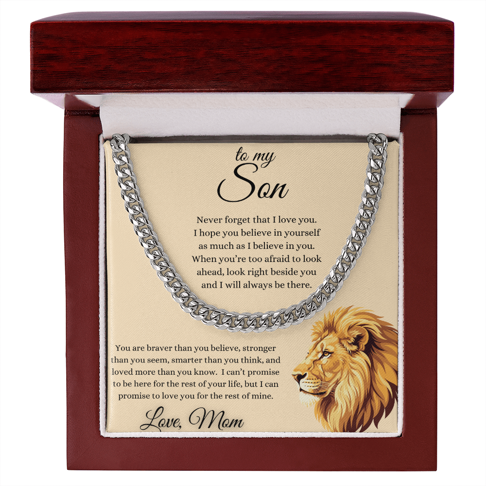 To My Son From Mom Inspirational Cuban Link Chain
