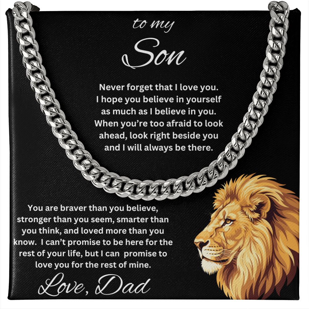 To My Son From Dad Inspirational Cuban Link Chain