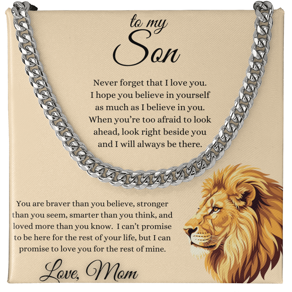 To My Son From Mom Inspirational Cuban Link Chain