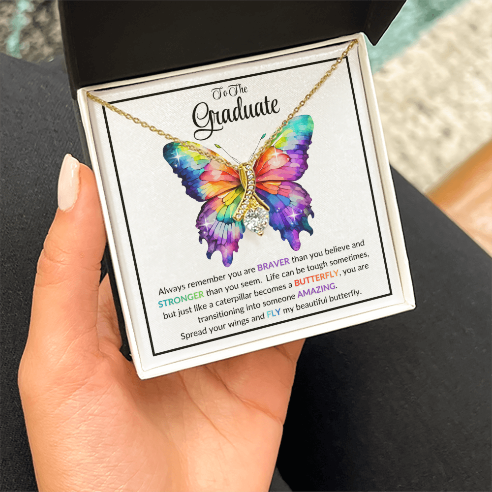 Graduation Gift Butterfly Necklace For Daughter From Mom