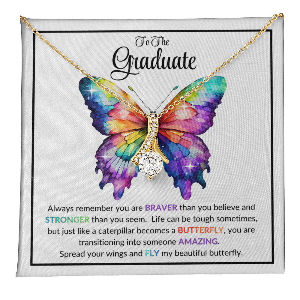 Graduation Gift Butterfly Necklace For Daughter From Mom