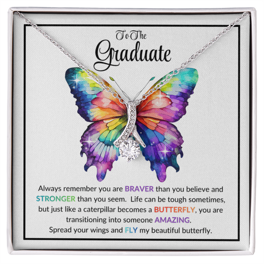 Graduation Gift Butterfly Necklace For Daughter From Mom