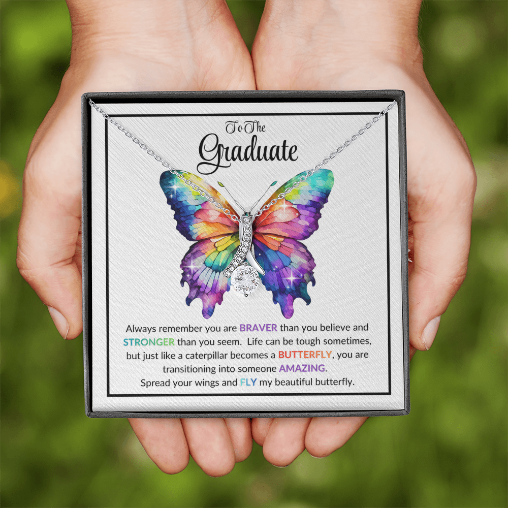 Graduation Gift Butterfly Necklace For Daughter From Mom