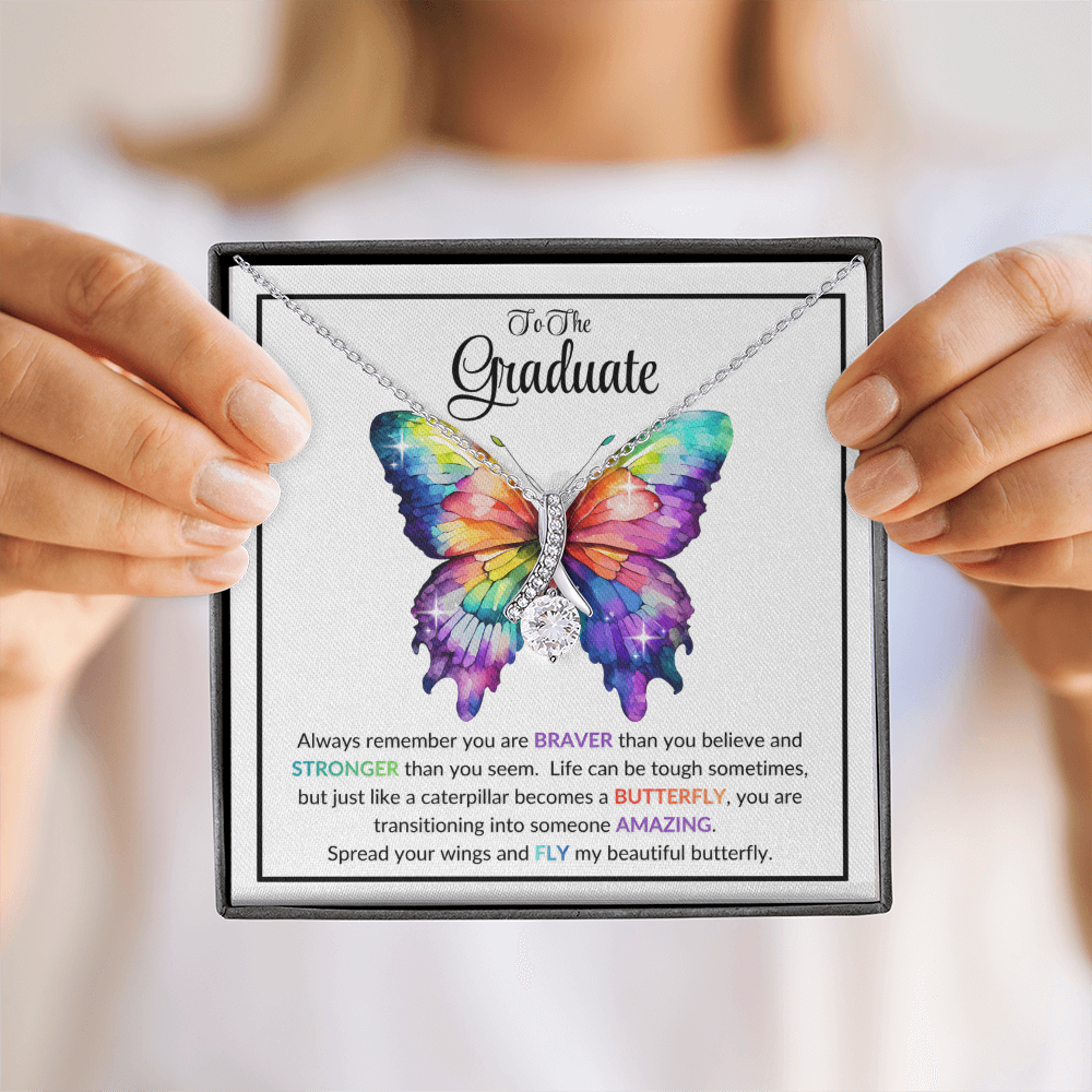 Graduation Gift Butterfly Necklace For Daughter From Mom
