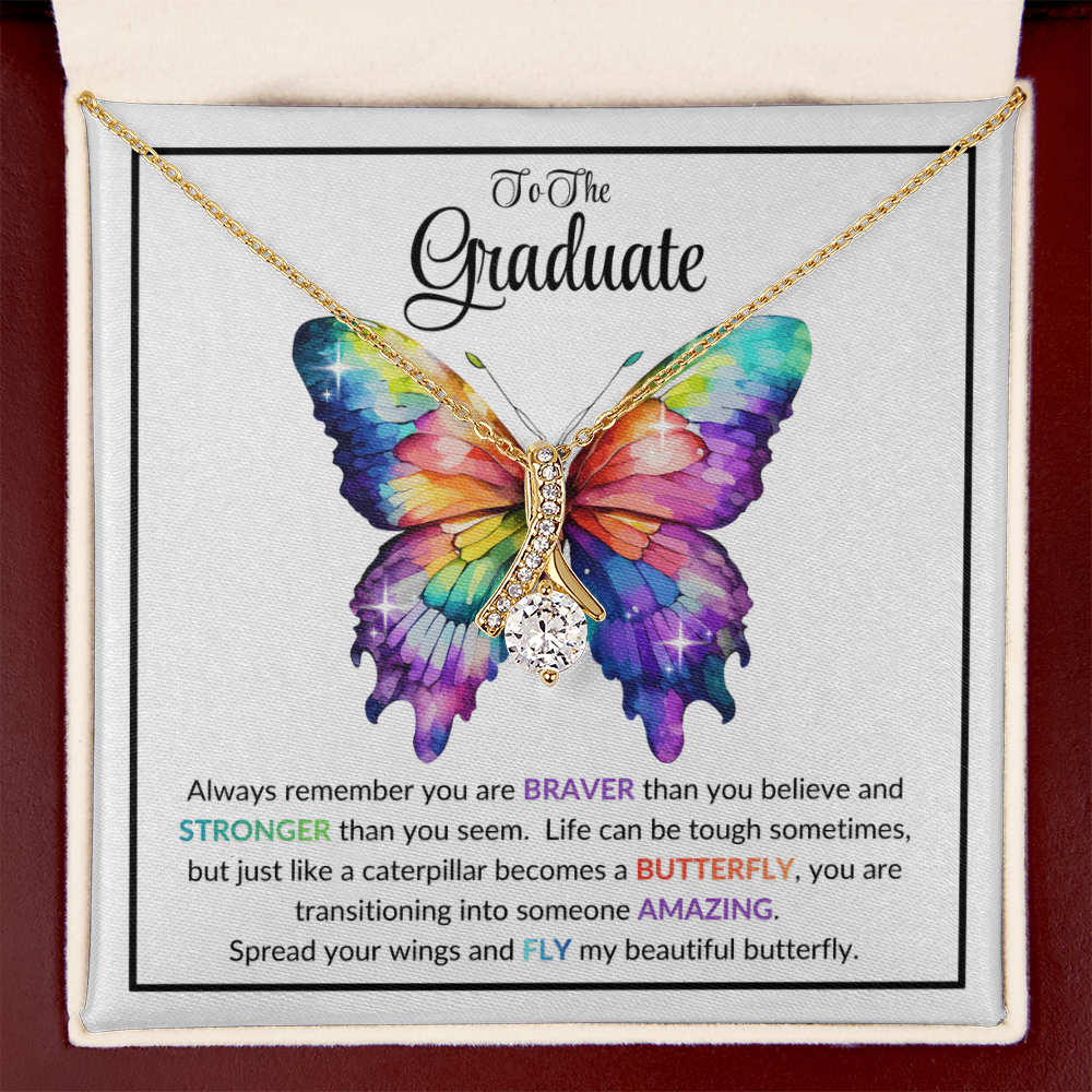 Graduation Gift Butterfly Necklace For Daughter From Mom