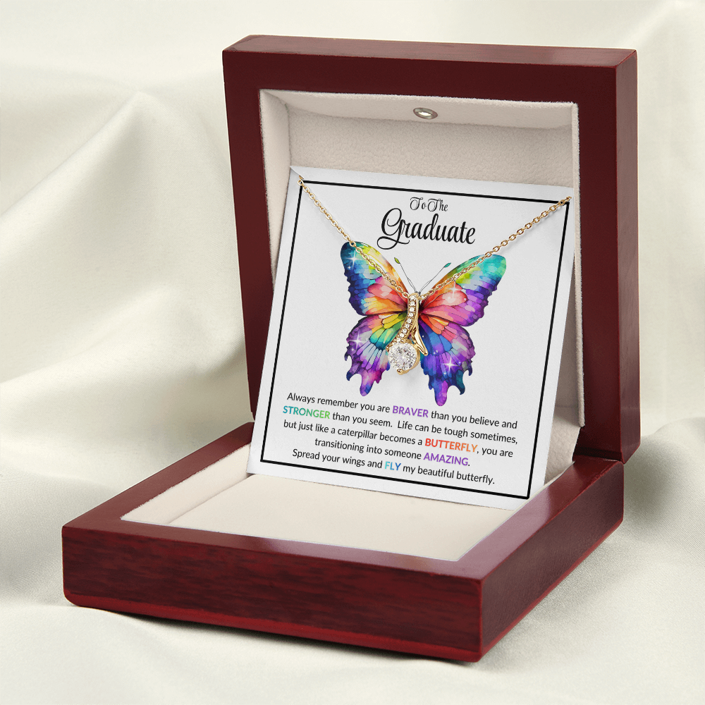 Graduation Gift Butterfly Necklace For Daughter From Mom