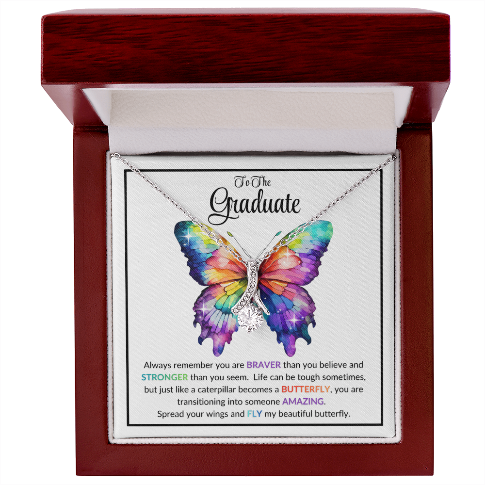 Graduation Gift Butterfly Necklace For Daughter From Mom