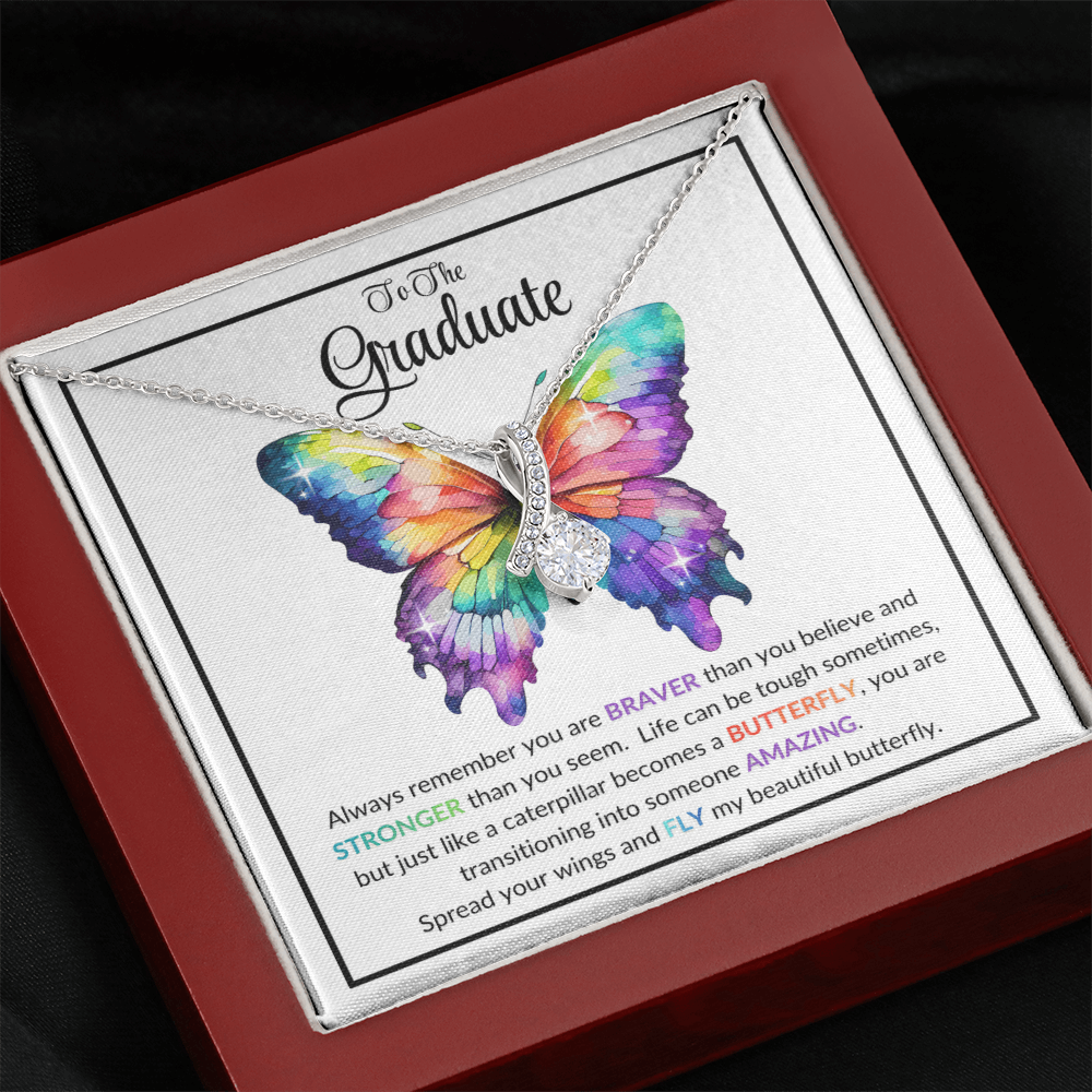 Graduation Gift Butterfly Necklace For Daughter From Mom