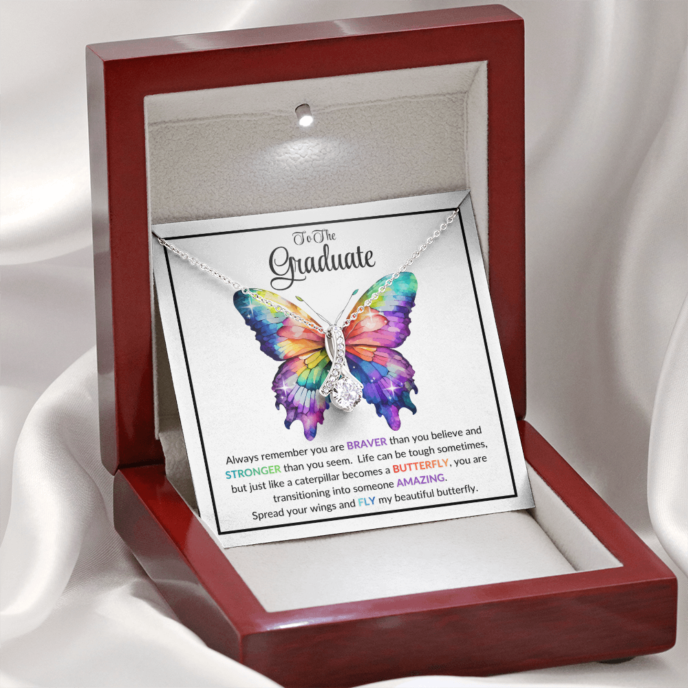 Graduation Gift Butterfly Necklace For Daughter From Mom