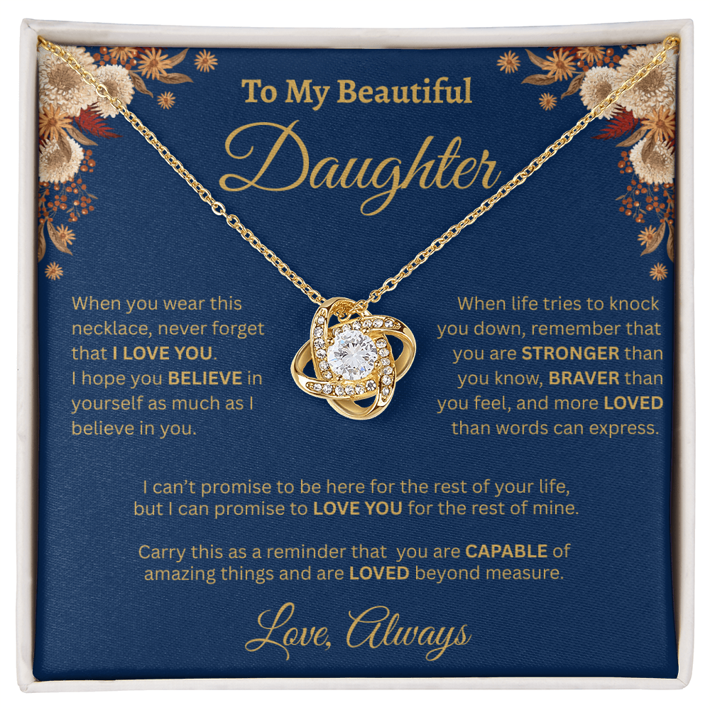To My Beautiful Daughter Necklace – Golden Bloom Love & Strength Gift