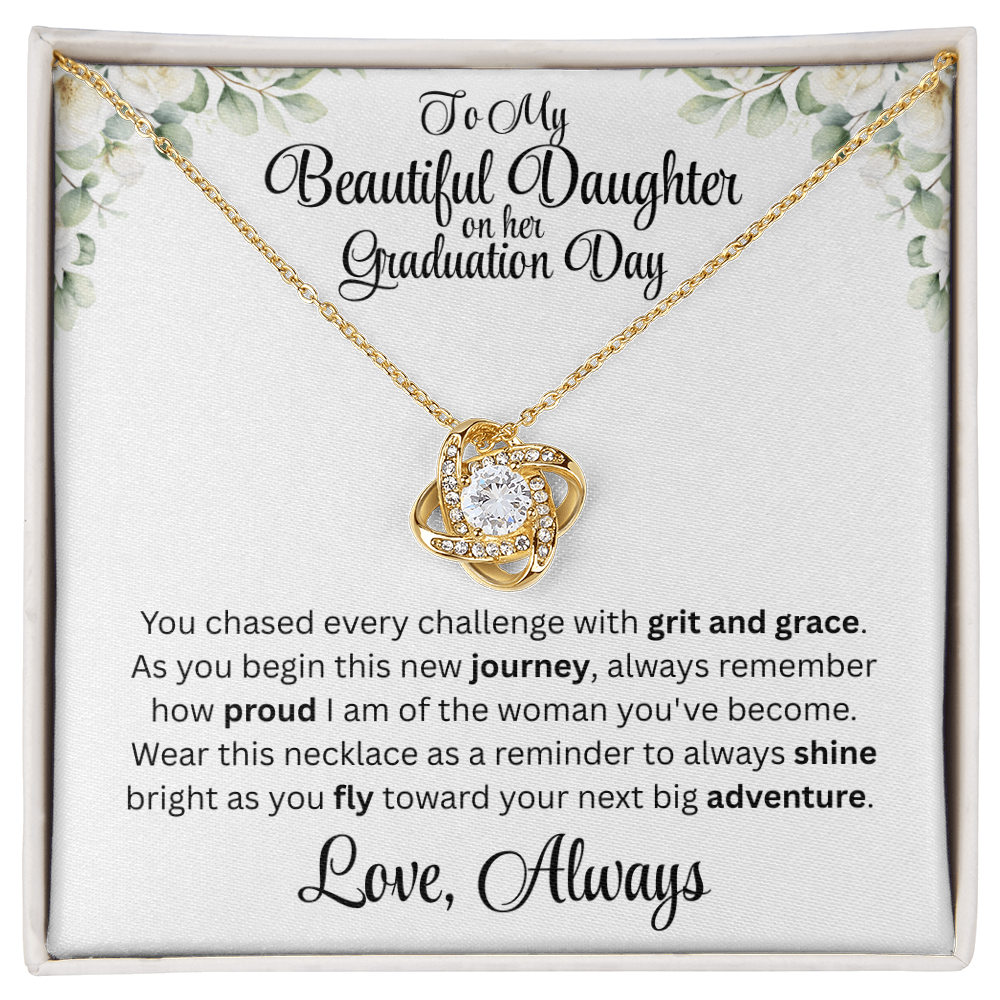 Graduation Day Necklace For Daughter With Inspirational Loving Message