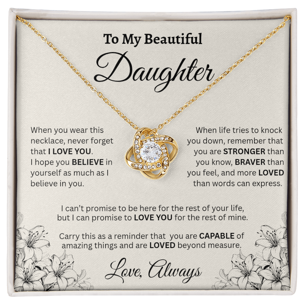 To My Beautiful Daughter Necklace – Wildflower Love & Strength Gift