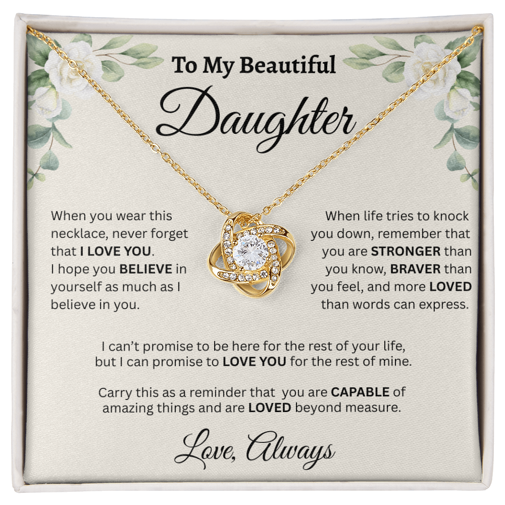 To My Beautiful Daughter Necklace – Believe in Yourself & Stay Strong