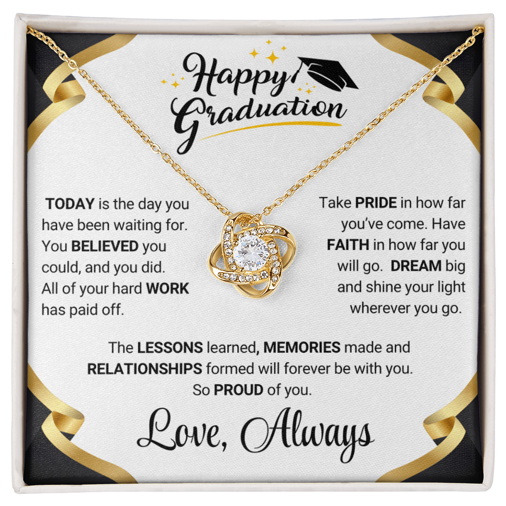 Graduation Gift Love Knot Necklace For Daughter From Mom