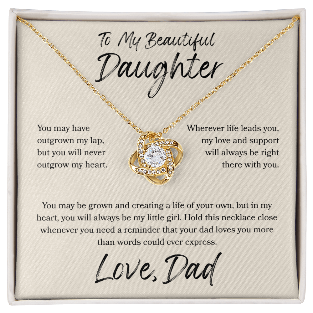 To My Daughter Love Knot Necklace – My Love Is Always With You Gift from Dad