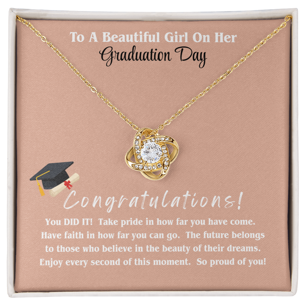 Graduation Gift Love Knot Necklace Daughter Forever Bond