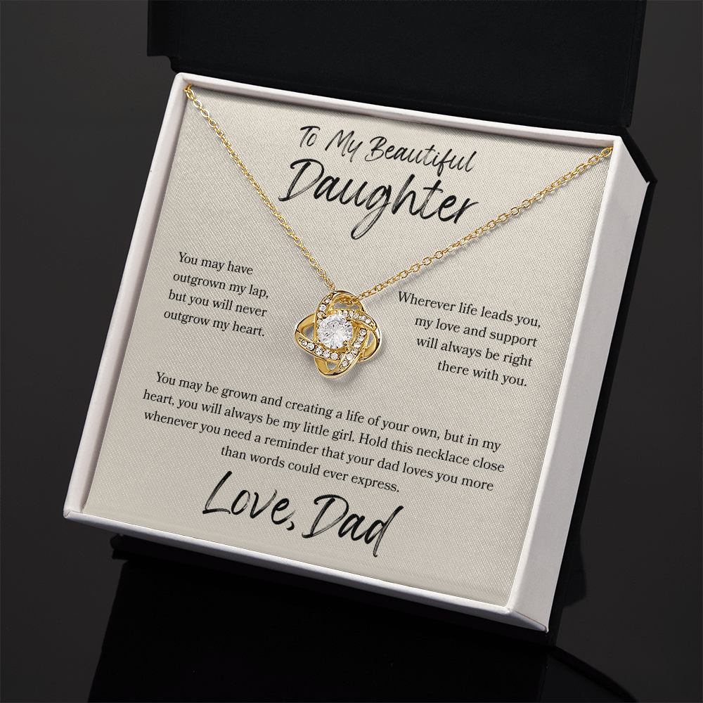 To My Daughter Love Knot Necklace – My Love Is Always With You Gift from Dad