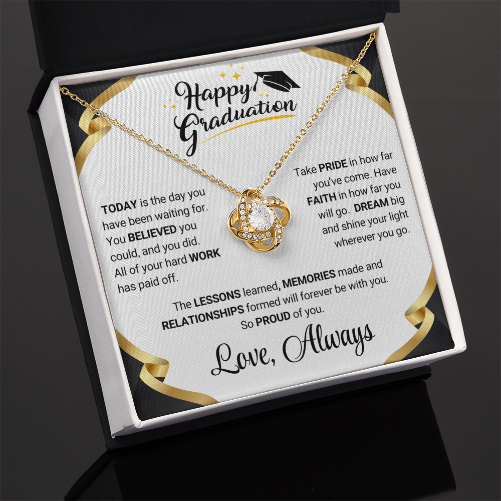 Graduation Gift Love Knot Necklace For Daughter From Mom