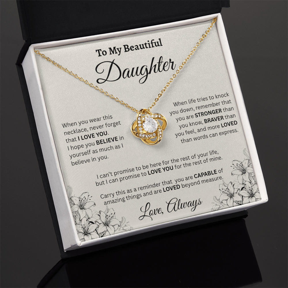 To My Beautiful Daughter Necklace – Wildflower Love & Strength Gift