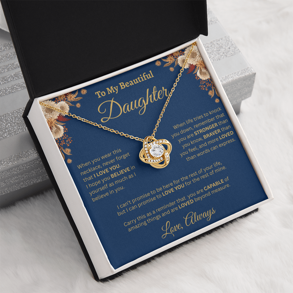 To My Beautiful Daughter Necklace – Golden Bloom Love & Strength Gift