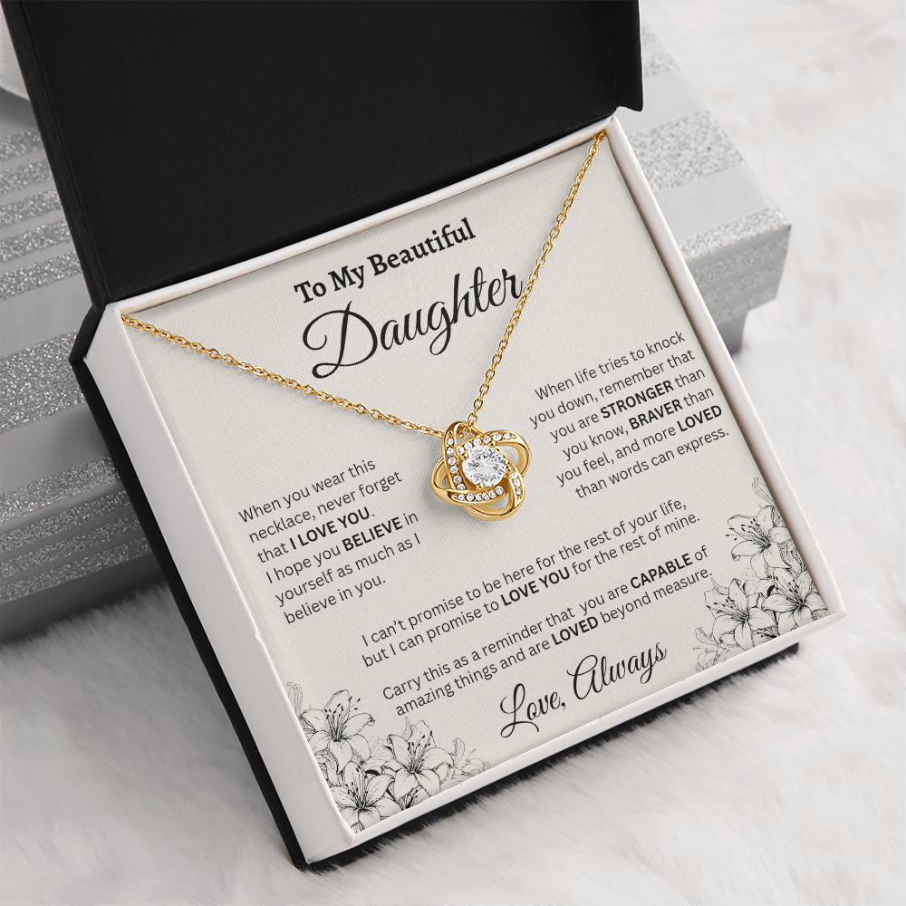 To My Beautiful Daughter Necklace – Wildflower Love & Strength Gift
