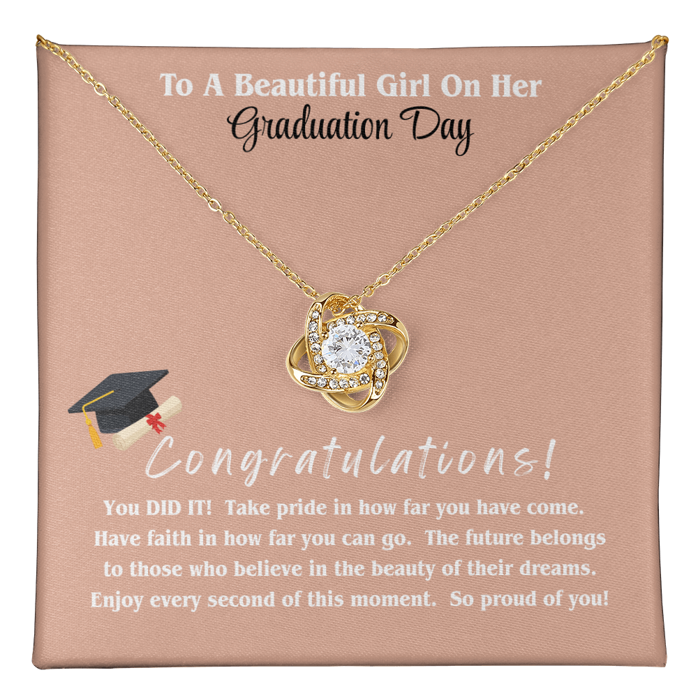 Graduation Gift Love Knot Necklace Daughter Forever Bond