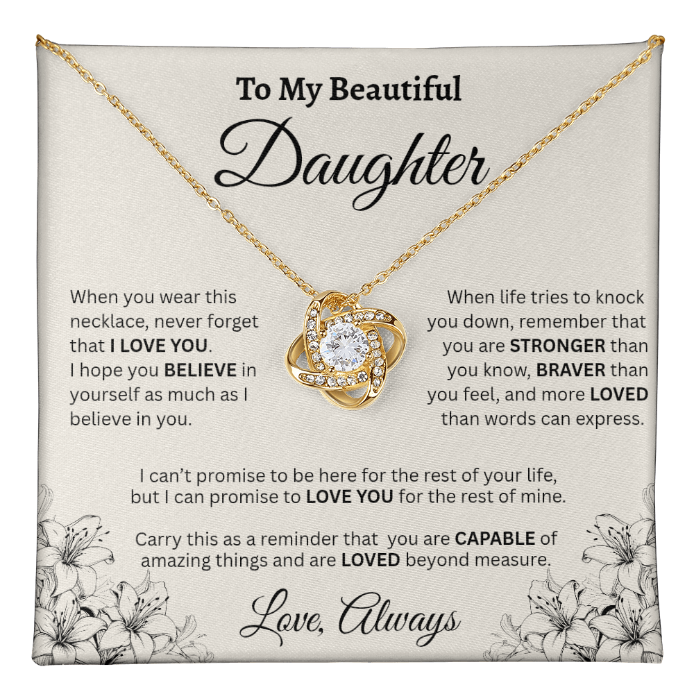 To My Beautiful Daughter Necklace – Wildflower Love & Strength Gift