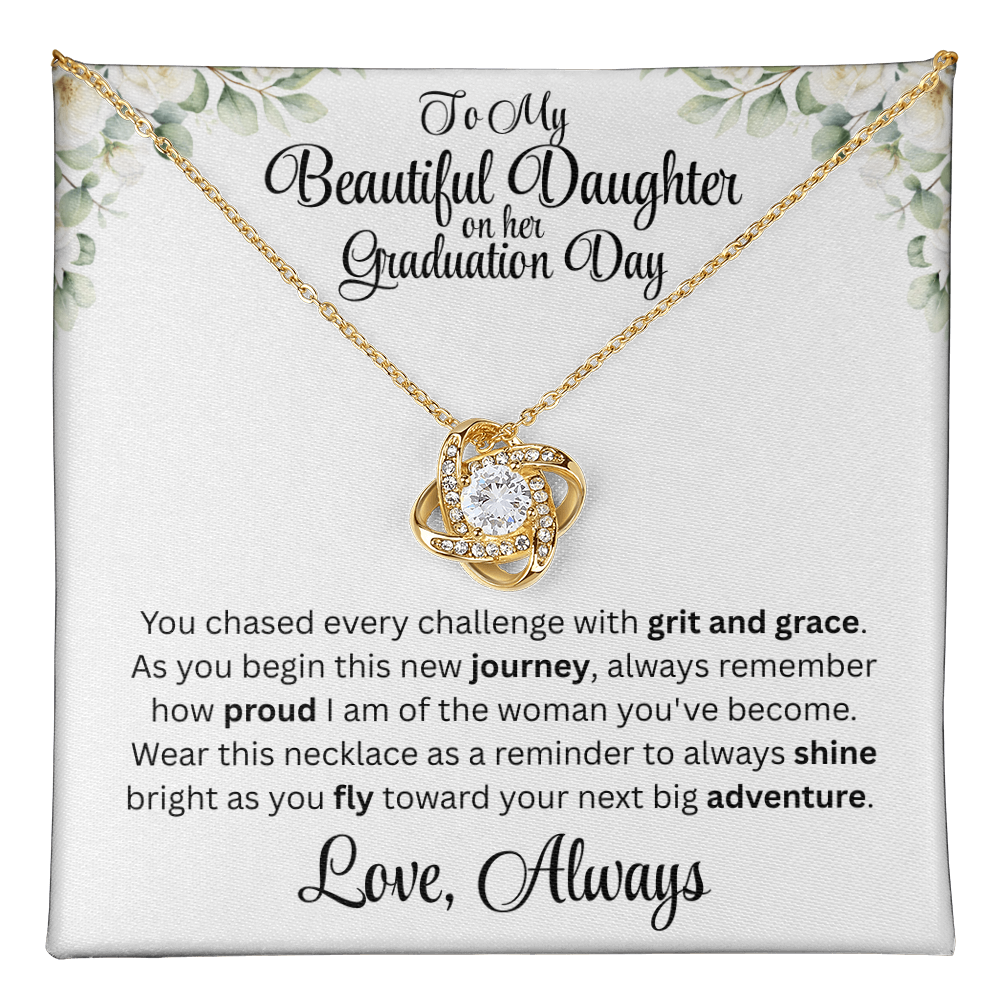 Graduation Day Necklace For Daughter With Inspirational Loving Message