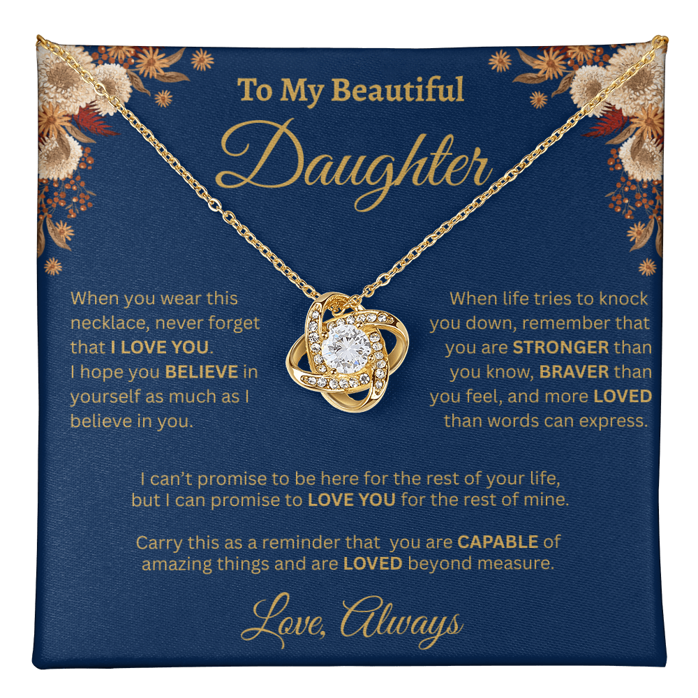 To My Beautiful Daughter Necklace – Golden Bloom Love & Strength Gift