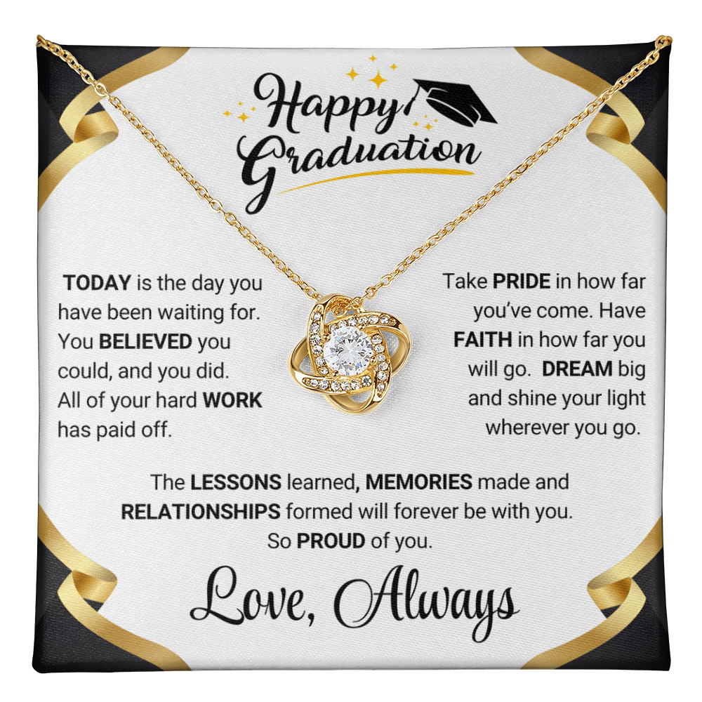 Graduation Gift Love Knot Necklace For Daughter From Mom