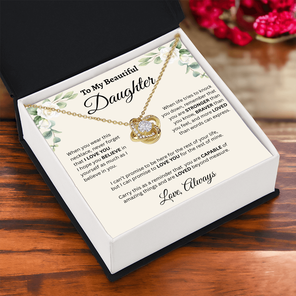 To My Beautiful Daughter Necklace – Believe in Yourself & Stay Strong