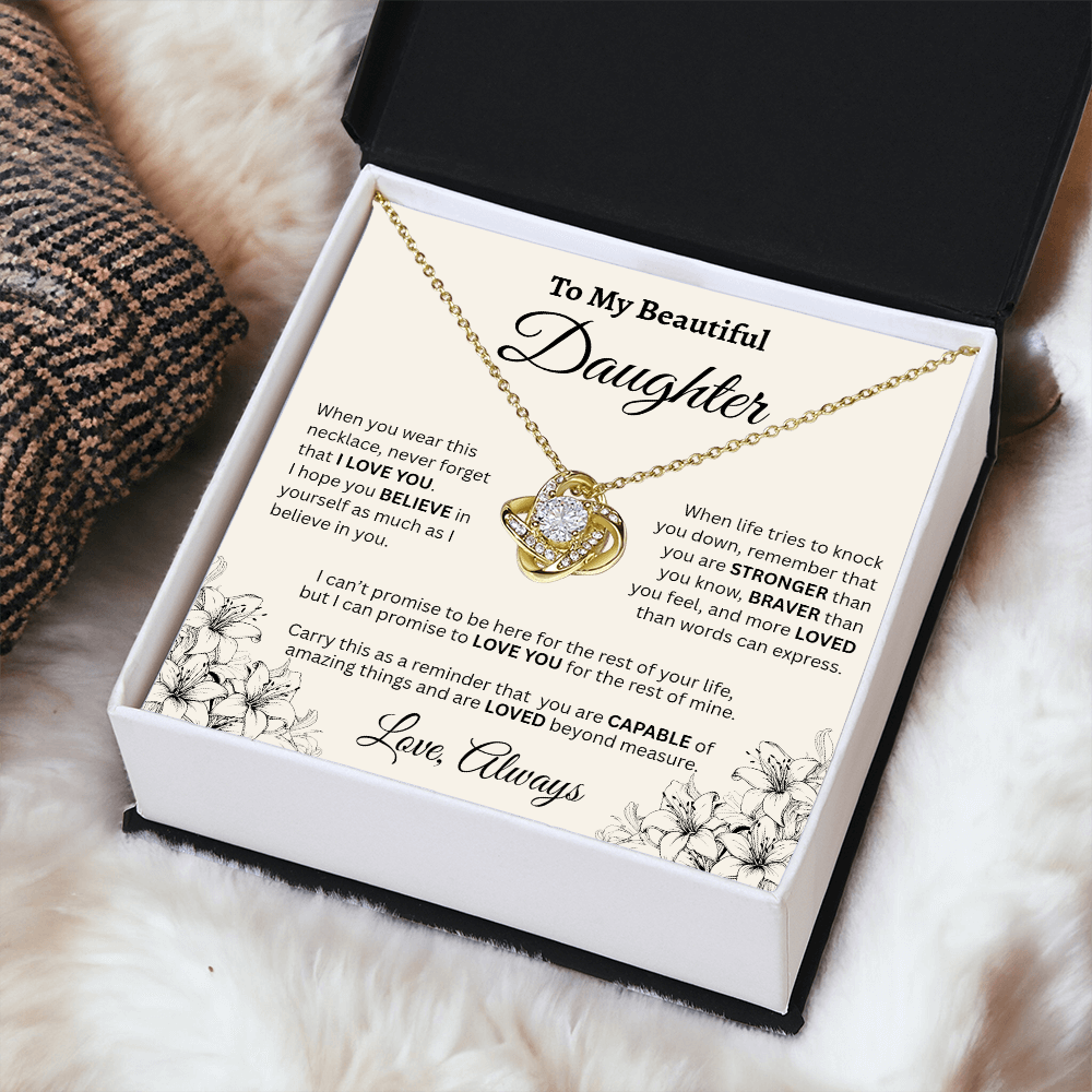 To My Beautiful Daughter Necklace – Wildflower Love & Strength Gift