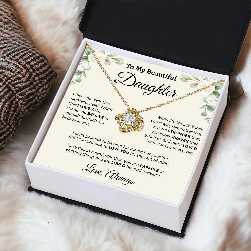 To My Beautiful Daughter Necklace – Believe in Yourself & Stay Strong