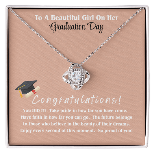 Graduation Gift Love Knot Necklace Daughter Forever Bond