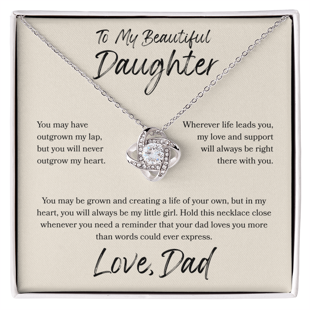 To My Daughter Love Knot Necklace – My Love Is Always With You Gift from Dad