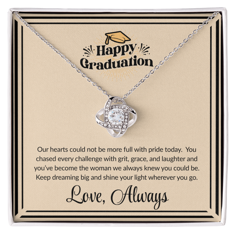 Graduation Gift Love Knot Necklace Daughter Love Always