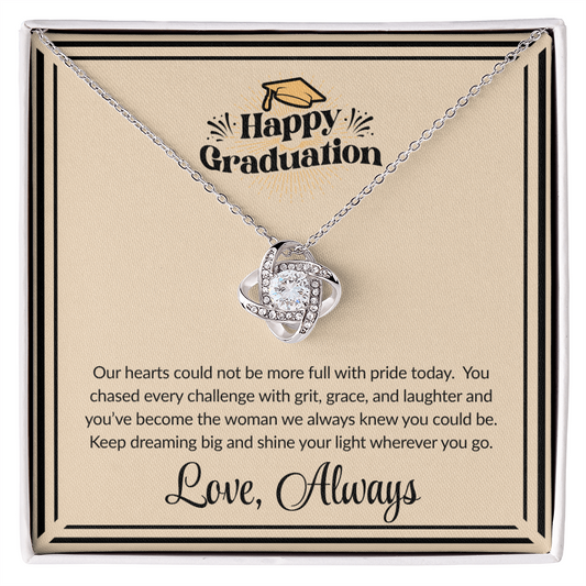 Graduation Gift Love Knot Necklace Daughter Love Always
