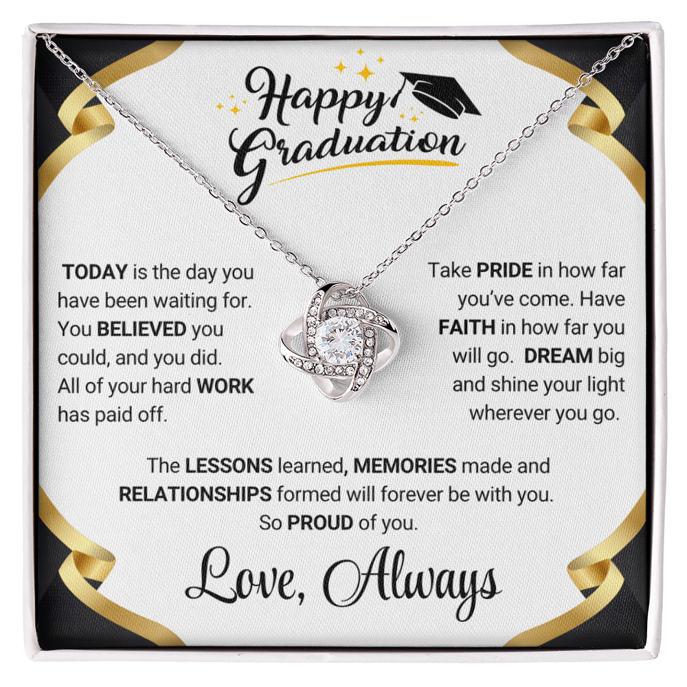 Graduation Gift Love Knot Necklace For Daughter From Mom