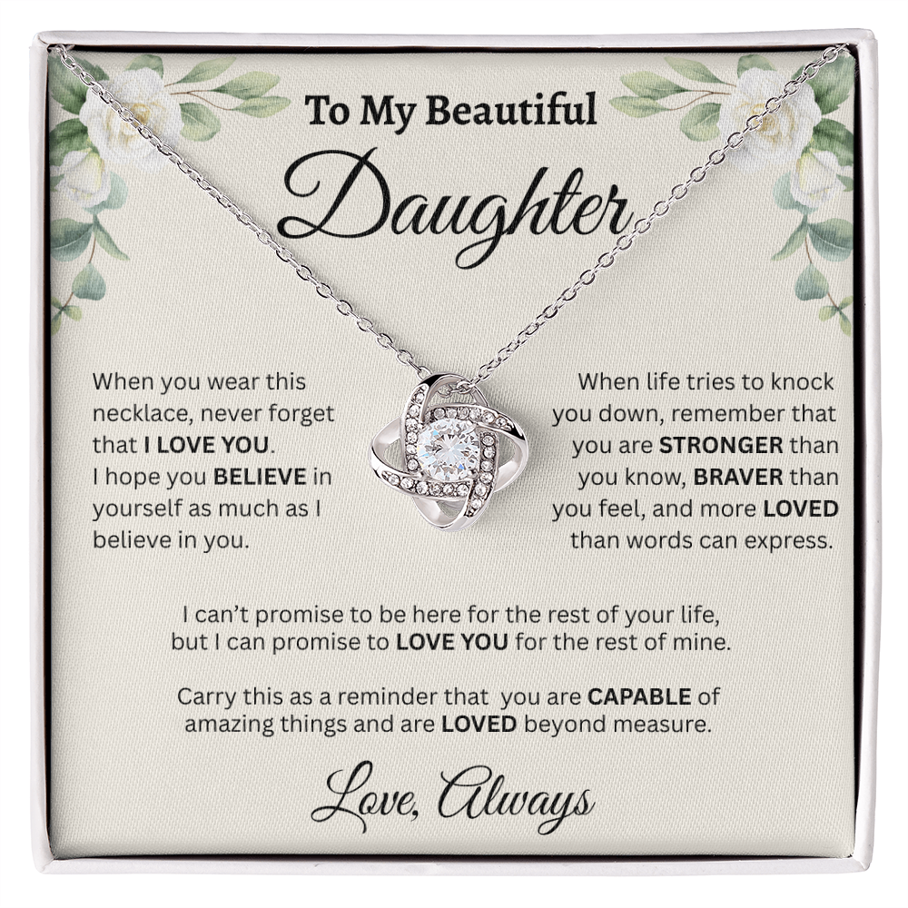 To My Beautiful Daughter Necklace – Believe in Yourself & Stay Strong